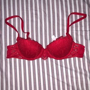 PINK Red Lacy Bra